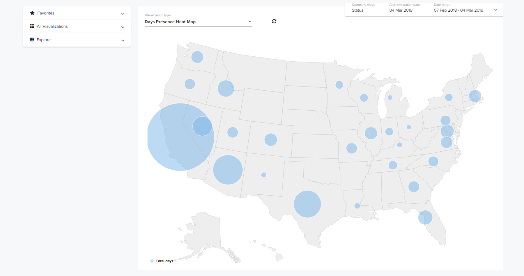 Days Presence Heat Map